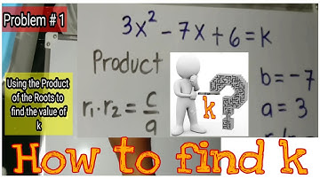 #How to find k in a Quadratic Equation using sum and Product of Roots|Series #1 |TEAM RPJ
