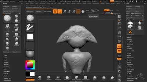 Zbrush sculpture. Merge subtools using Dynamesh.
