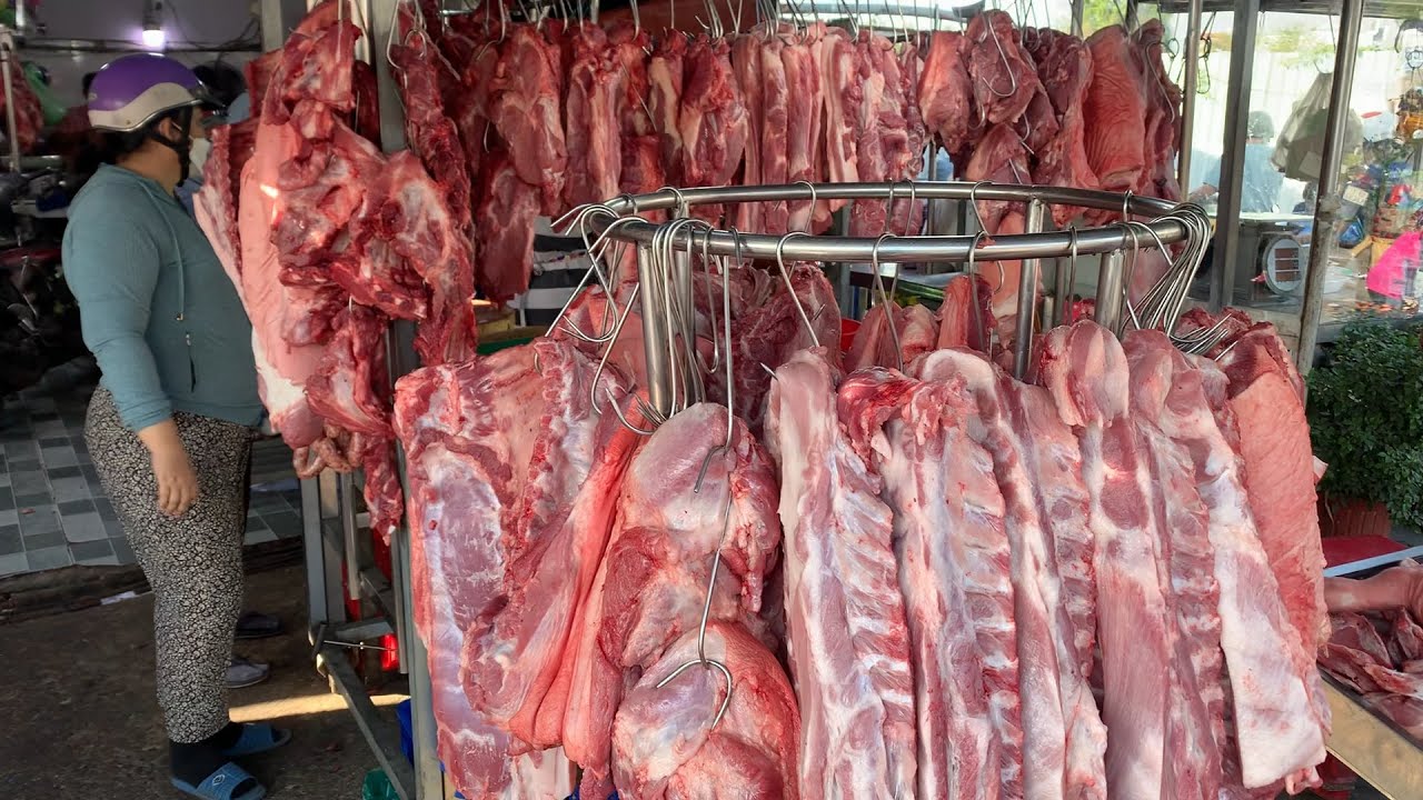 giá bán lẻ THỊT HEO LOẠI 1,, 22 TẾT,tại CHỢ ĐẦU MỐI HÓC MÔN