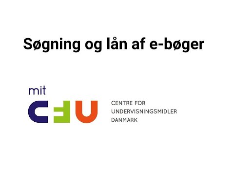 Søgning og lån e-bøger.