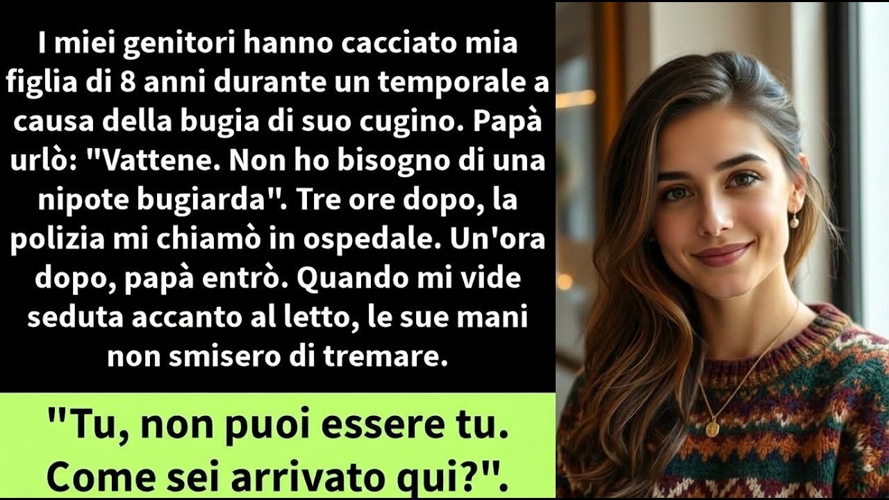 Alle 20:53 di un giovedì di marzo, mio padre ha aperto la porta di casa e ha spinto mia figlia di otto anni fuori nel temporale. Indossava il pigiama. Niente scarpe. Niente giacca. «Esci. Non ho...