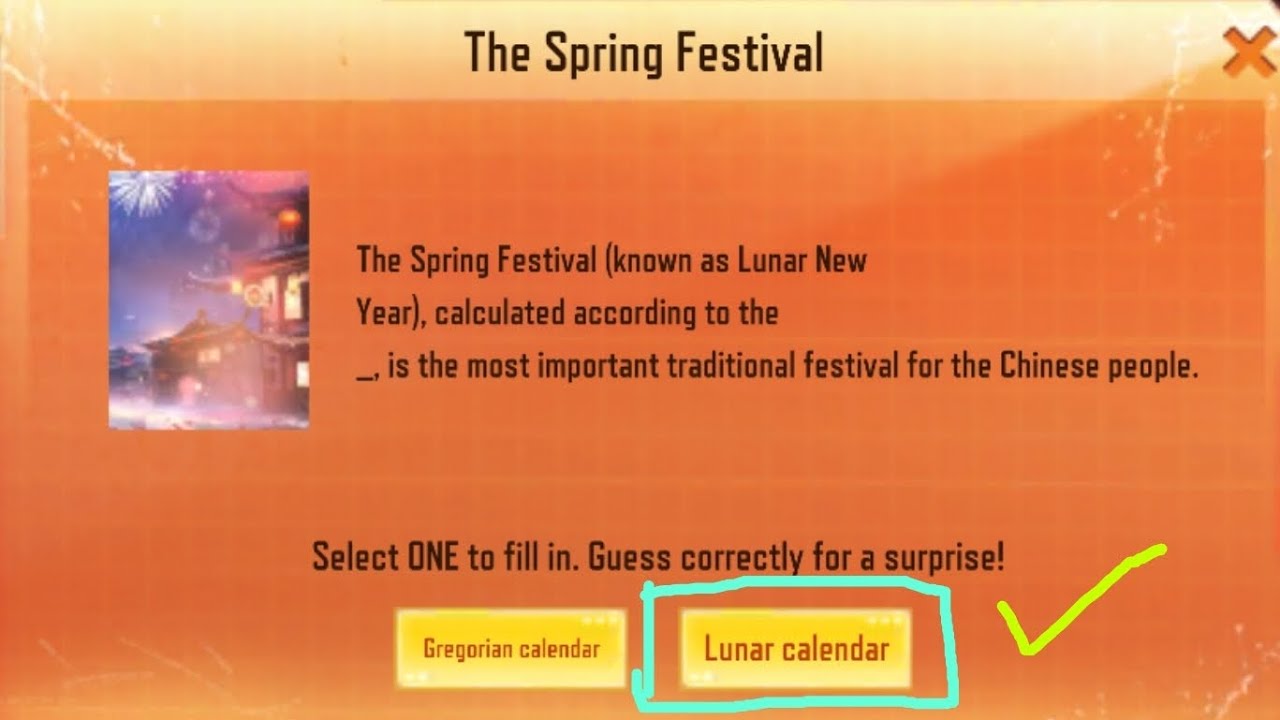 Lunar Calendar CODM Reward Select One To Fill In Guess Correct Answer ...