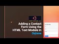 Adding a Contact Form Using the HTML Text Module in Oqtane