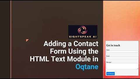 Adding a Contact Form Using the HTML Text Module in Oqtane