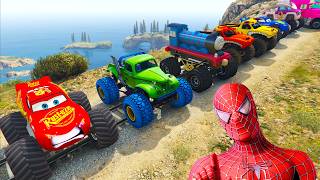 GTA 5 SPIDER-MAN On Motocycles Stunt Racing 💥 GTA V Superheroes Crazy Race Challenge with Super Cars screenshot 5