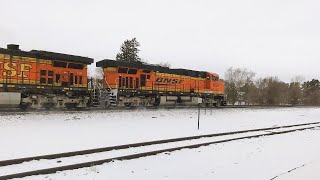BNSF Double Header Empty Coal and Empty Well Cars