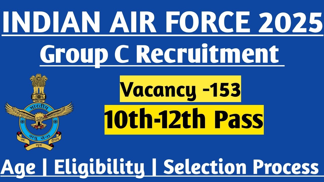 Indian Air Force Group C Recruitment 2025 | 153 Vacancy | 10th 12th ...