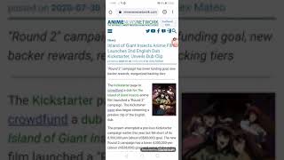 Island Of Giant Insects Anime Film Launches 2Nd English Dub Kickstarter, Unveils Dub Clip