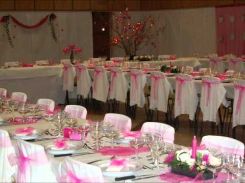 decoration salle de mariage rose et blanc