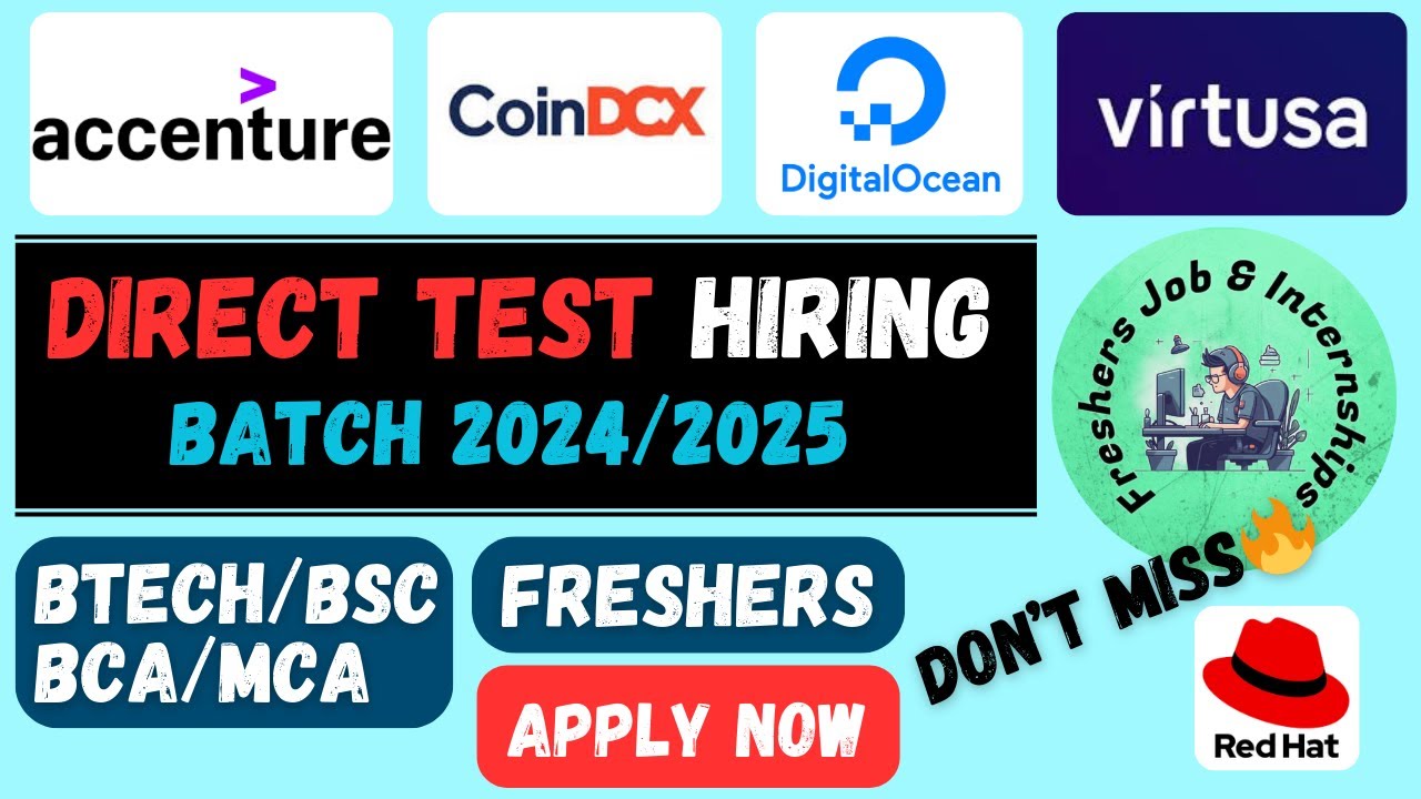 Direct Test Hiring for Freshers | Batch 2025, 2024, 2023 | Off Campus ...