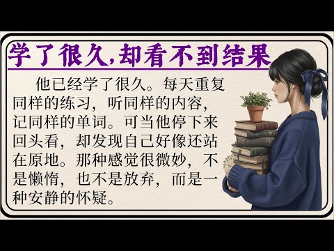 Studying For So Long Yet Seeing No Results 学了很久 却看不到结果 Learn Chinese Through Simple Story