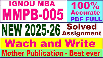 MMPB 005 solved assignment 2025-26 in English || mmpb 005 solved assignment 2026 || ignou mmpb5