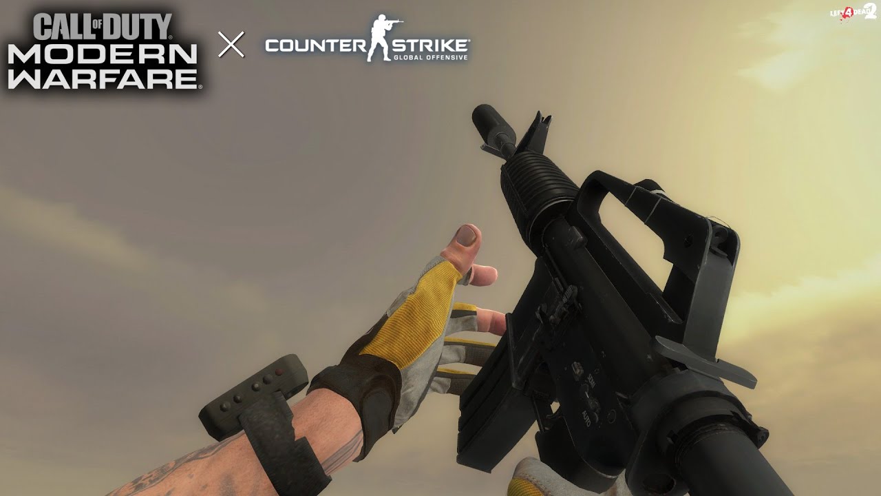 Left 4 Dead 2 CSGO M4A1-S using Modern Warfare 2019 Anims M4A1 (M16 ...