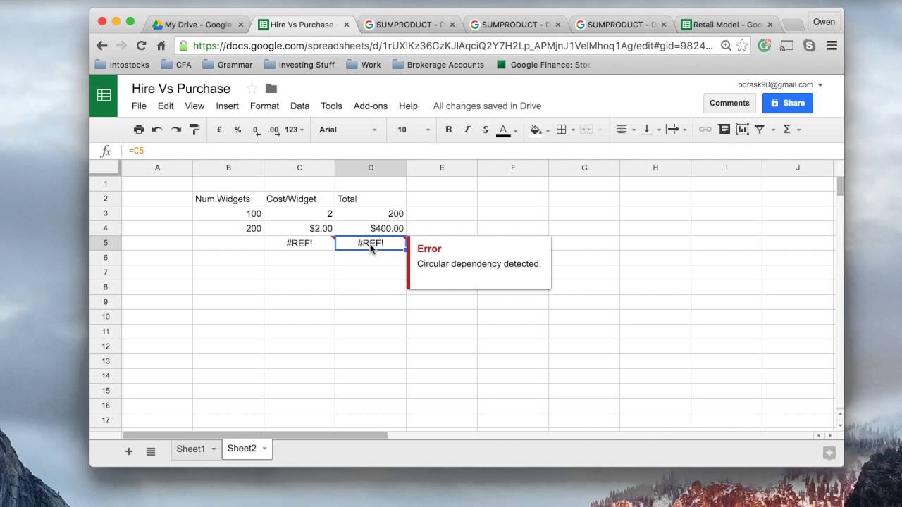 How to use Google Sheets in Finance | BONUS | Common Errors [HD] - YouTube