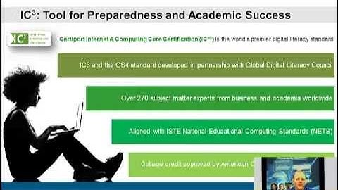 Business Certification:  Internet & computing Core Certification (IC3) for HS Students