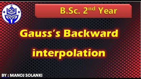 Gauss backward interpolation || central interpolation
