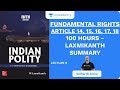 L8: Fundamental Rights - ARTICLE 14, 15, 16, 17, 18 | 100 Hours - Laxmikanth Summary | UPSC CSE 2020