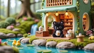 Cozy Spring Forest Café 🐱☕ Jazzy Lofi for Study, Focus, Relax &amp; Peaceful Chill Vibes All Day