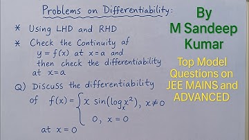 Differentiability Problems for JEE Mains & Advanced | Master LHD & RHD