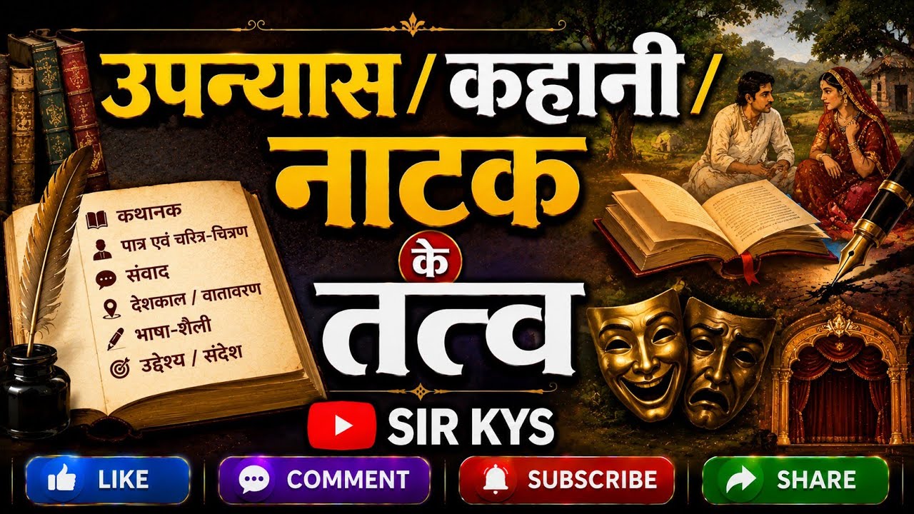 उपन्यास/कहानी/नाटक के तत्व (Upanyas/Kahani/Natak Ke Tatv)