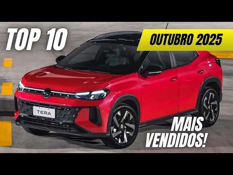 🔥TOP 10 Carros mais vendidos em OUTUBRO 2025!