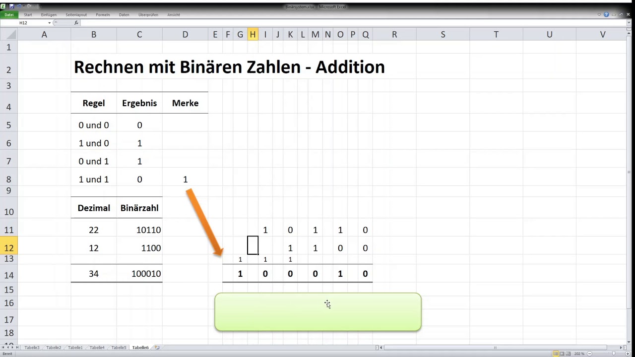 Addition von binäre Zahlen - YouTube