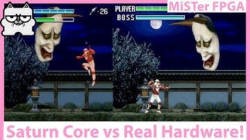 MiSTer FPGA Saturn Core vs Real Hardware with Shinobi Legions