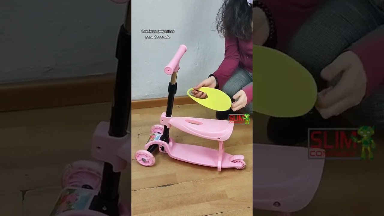 Scooter,patín Del Diablo Patinete 2 En 1, Monopatín, Luz Led 3 Ruedas Con  Asiento Y