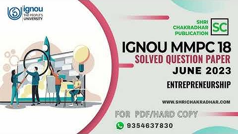 IGNOU MMPC 18 previous year Solved Question paper (JUNE 2023) | MMPC-018 | IGNOU MBA Question paper