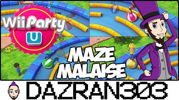 Wii PARTY U | Maze Malaise Minigame | Gameplay/Commentary Dazran303