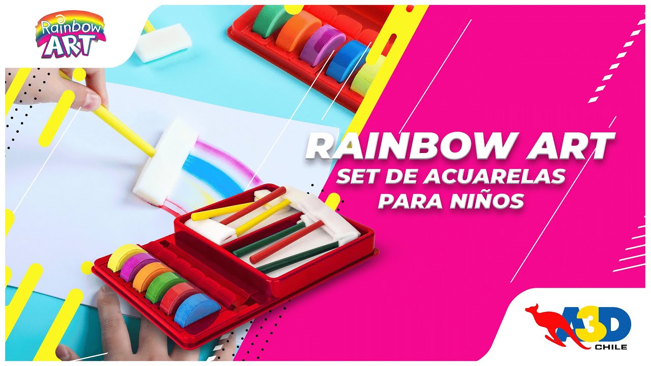 A3D Set de Acuarelas para Niños más Plantillas Rainbow Art