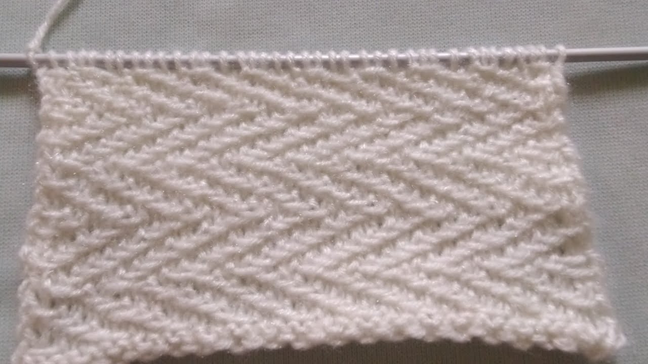 Herringbone Twills stitch Knitting Pattern for Blanket,scarf, shawl,cushion covers.