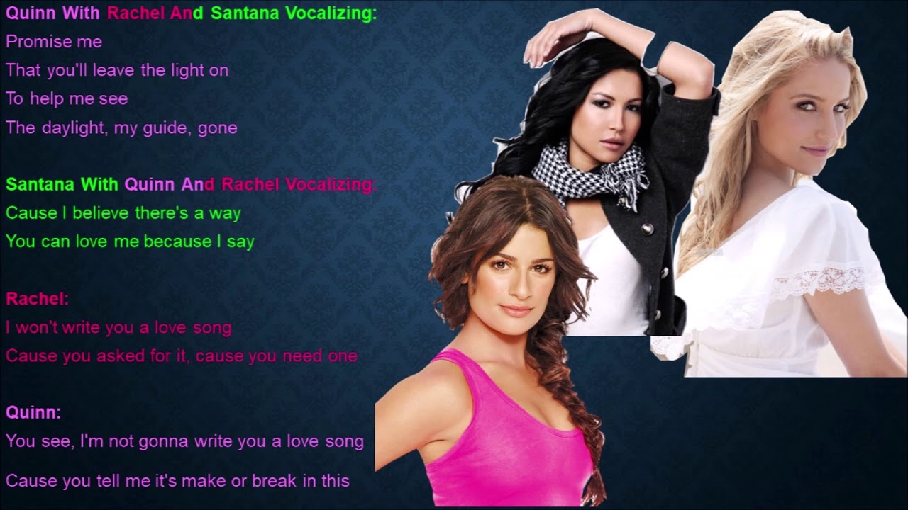 Love You Like A Love Song Lyrics Glee