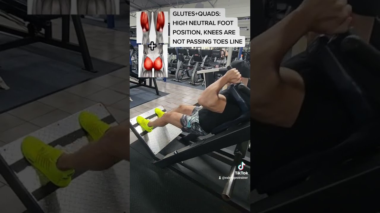 Hack squat foot position explaining shorts