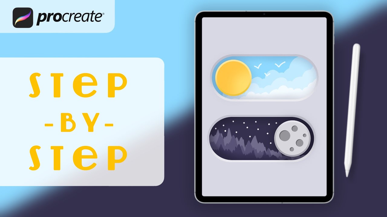 Procreate Step by Step Tutorial - Day / Night Mode - YouTube