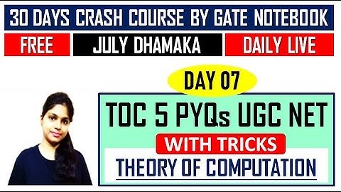 DAY 7 - TOC 5 PYQs UGC NET With TRICKS in Theory of Computation