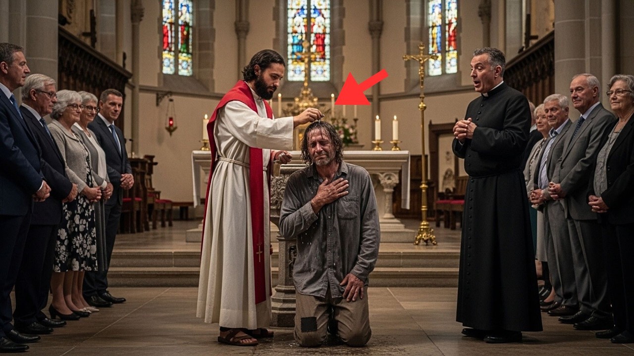 EL PADRE RECHAZÓ BAUTIZAR AL MENDIGO… Y JESÚS LO HIZO DELANTE DE TODA LA IGLESIA