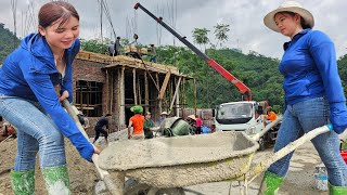 The girl returned home to work as a construction assistant, pouring concrete floors.