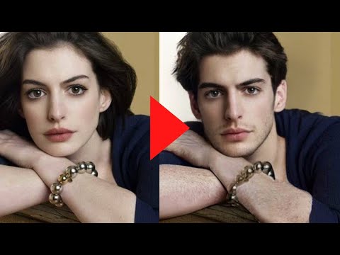 ハリウッド女優を【超イケメンなハリウッド俳優】っぽくしてみた