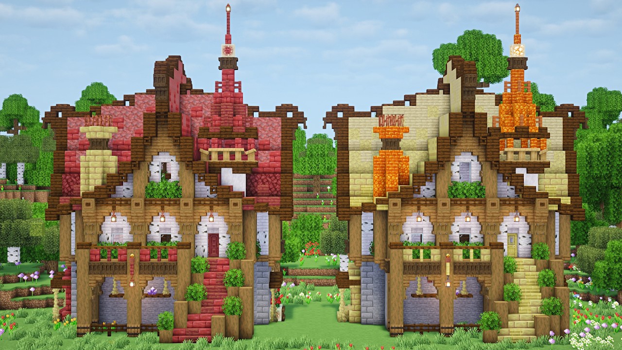 【マイクラ】辰砂と硫黄で作るファンタジーな家の作り方【マイクラ建築】