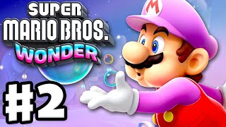 Super Mario Bros. Wonder - Gameplay Walkthrough Part 2 - Fluff-Puff Peaks 100%