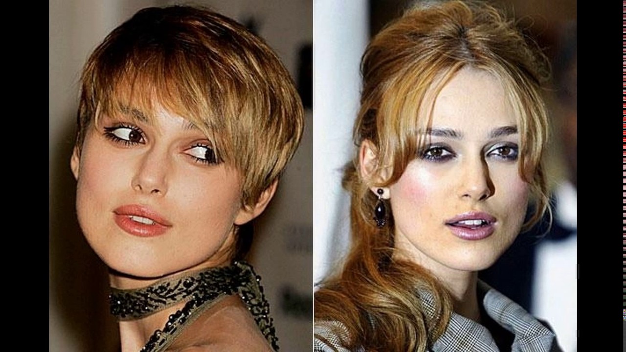 Keira Knightley with her short bob with angled sides