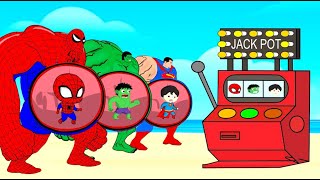 Rescue HULK Baby, SUPER Baby, SPIDER Baby From Slot Machine | Super Heroes Animation