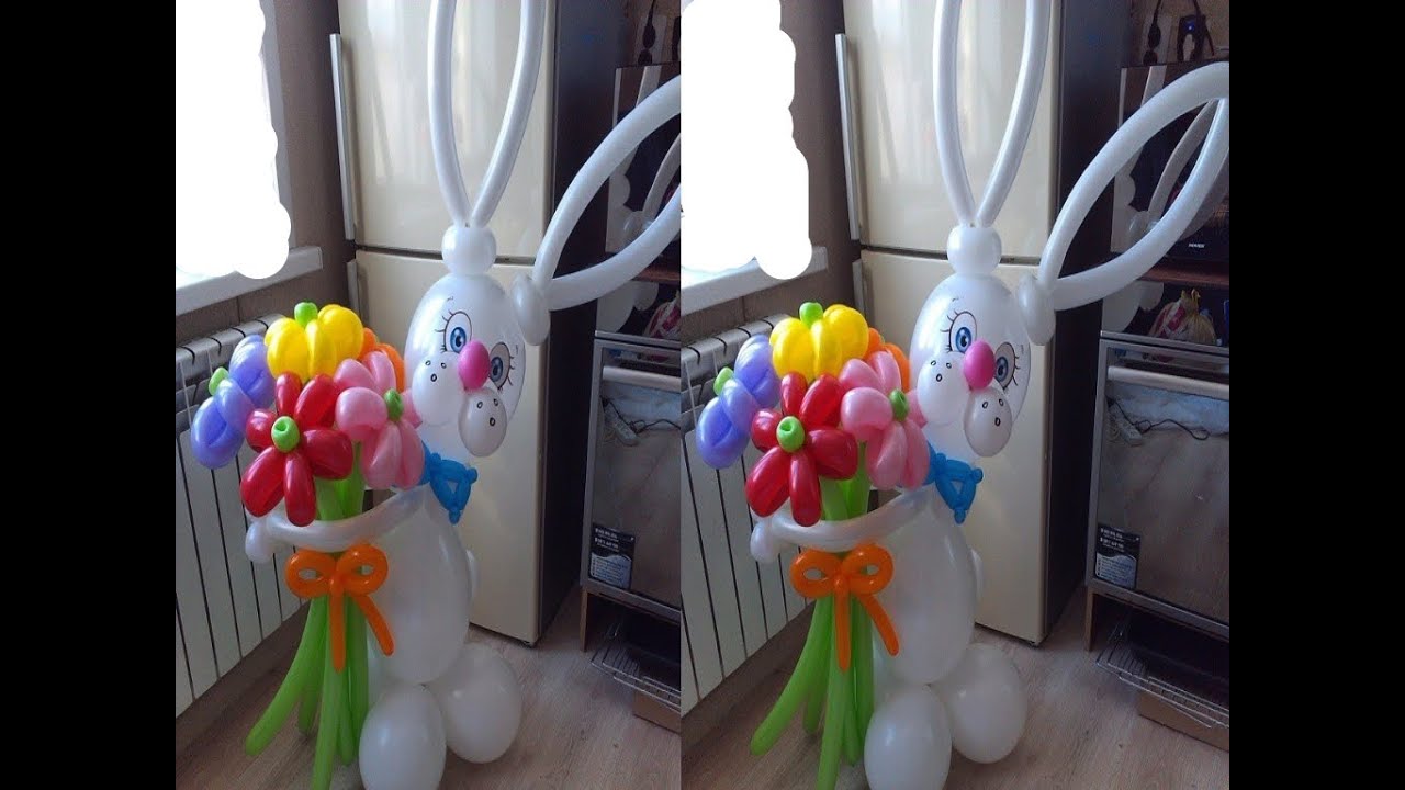 ⁣Заяц из воздушных шаров своими руками. Rabbit of balloons with their own hands.