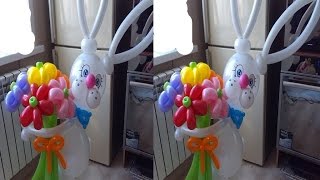 Заяц из воздушных шаров своими руками. Rabbit of balloons with their own hands.