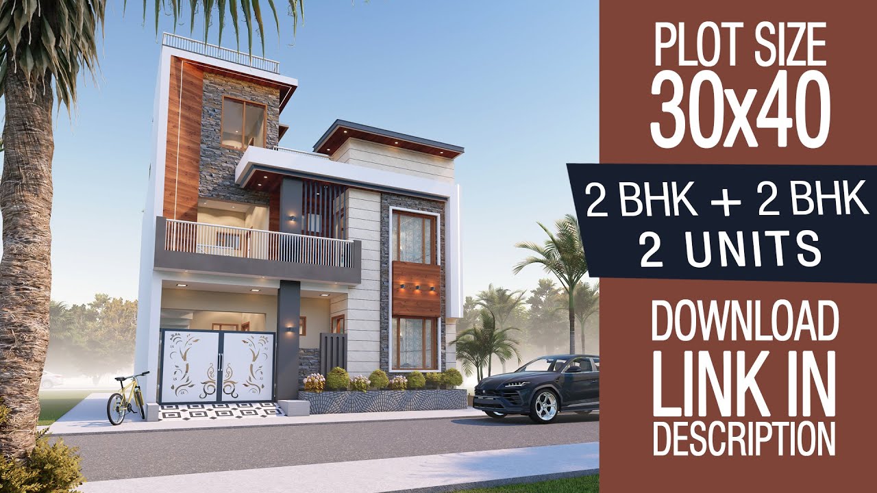 30x40 West Facing House Plan | 2BHK + 2BHK | 1200 Square Feet | 30*40 ...
