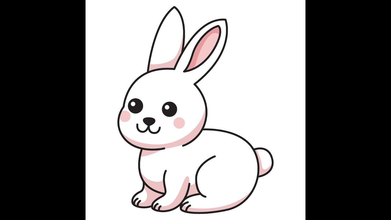 Vector isolated cute rabbit hare bunny standing on hind paws colorless  black and white contour line easy drawing Stock Vector | Adobe Stock