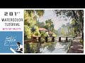 How to draw watercolor landscape painting | light and shadow | village scene | Sunil Linus De