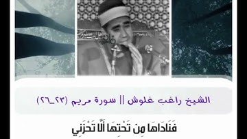 تلاوه نادره من الشيخ راغب مصطفي غلوش _ من سوره مريم ❤️🎧