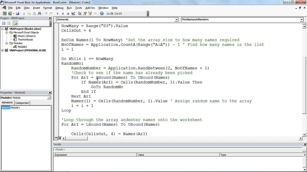 Pick Names at Random from a List - Excel VBA - YouTube